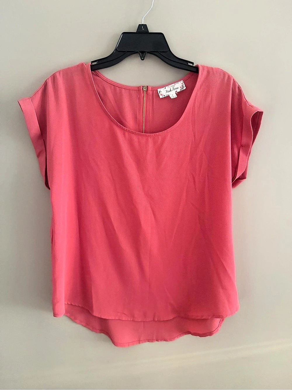 Pink Rose Pink Blouse Size Large EUC